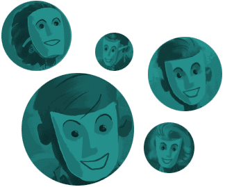 Illustrated fraudster masks