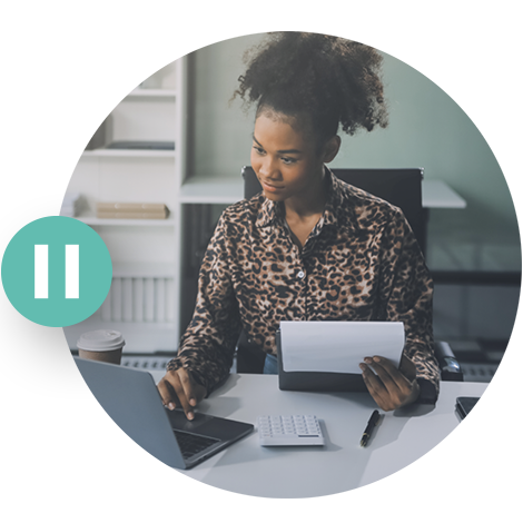 Investor pausing to review financial information