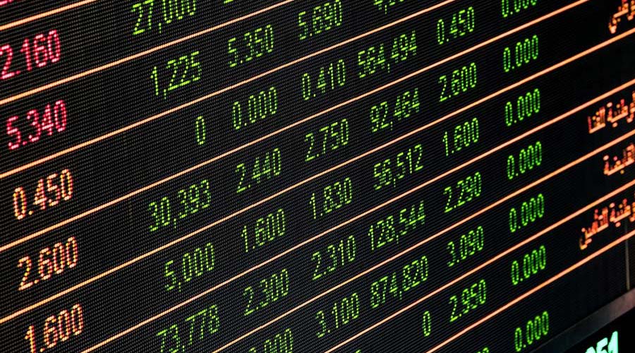 Stock ticker screen